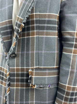 Giacca check con frangia - JGE-R045