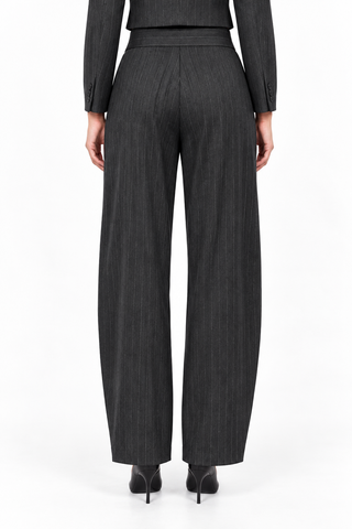 Pantalone barrel gessato - W26P333