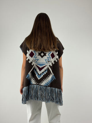 Gilet in fantasia con cintura - W5HMG27A400