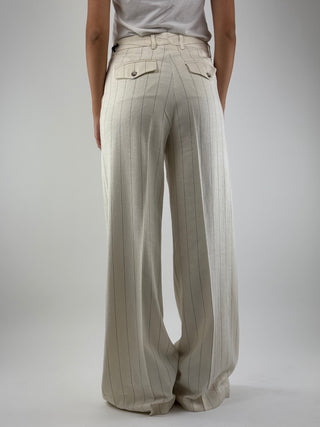 Pantalone gessato a palazzo - TAB1675