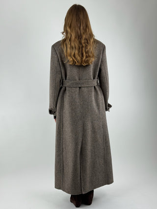Cappotto over strutturato con spalline e cintura - KCT-P013
