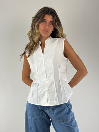 Camicia smanicata con alamari - Y1404E15