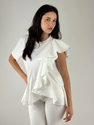 T-shirt con rouches - D02E0984