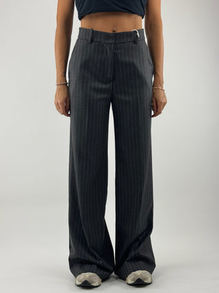 Pantalone a gamba dritta gessato - 17206/4593