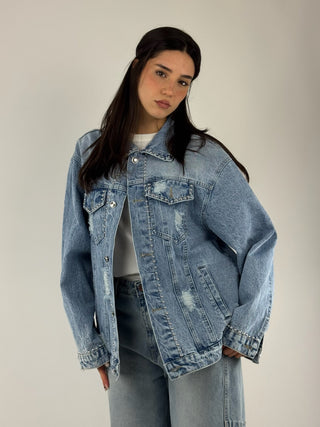 Giubbino denim con borchie - 258711