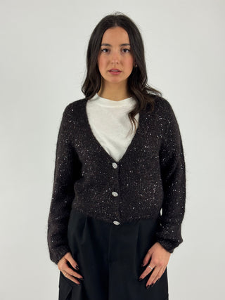 Cardigan con paillettes - B40D0196