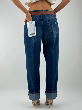 Jeans ‘mandy’ con cintura denim - PLS-R128