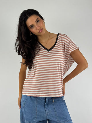 T-shirt V righe - T262A155