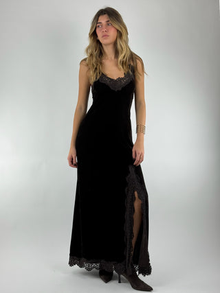 Abito lungo lingerie in pizzo - AMA-P068