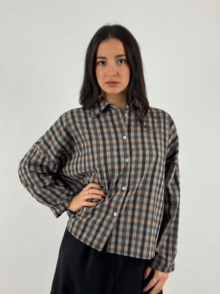 Camicia oversize a quadri - CNO-R060