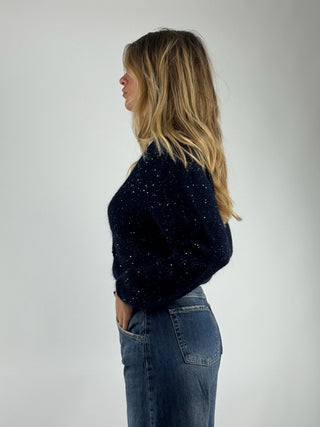 Cardigan crop bottoni gioiello - 33006F