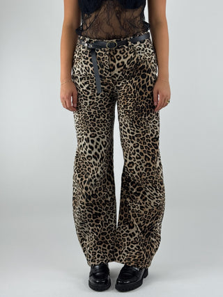 Pantalone animalier a ovetto - W25P537
