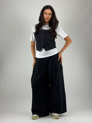Pantalone Wide leg con cintura - 10497