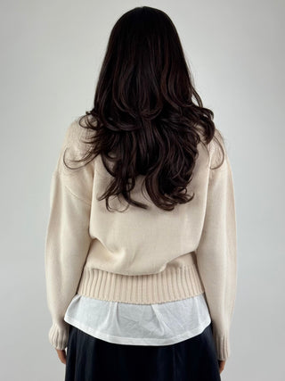 Maglione dolcevita con bottoni - F03E0170