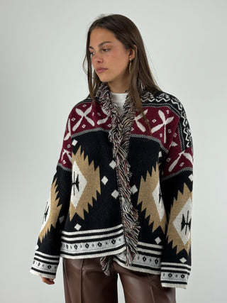 Cardigan morbido frange - 72056