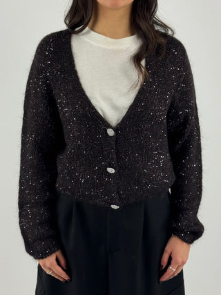 Cardigan con paillettes - B40D0196