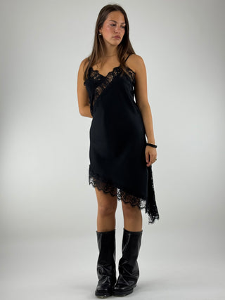 Abito in raso con pizzo - TF0255