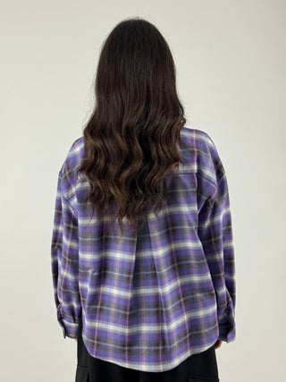 Camicia oversize assimetrica a quadri - CVS-R050