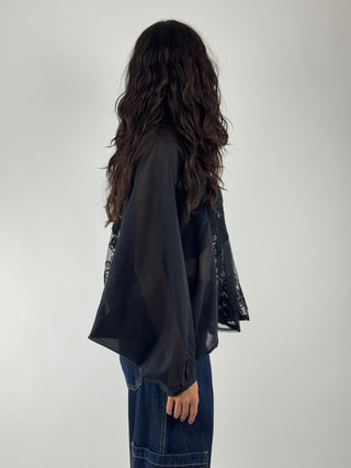 Camicia nera in organza - TAC0681