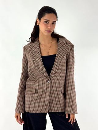 Blazer sartoriale pied-de-poule con frange
- TAC1316