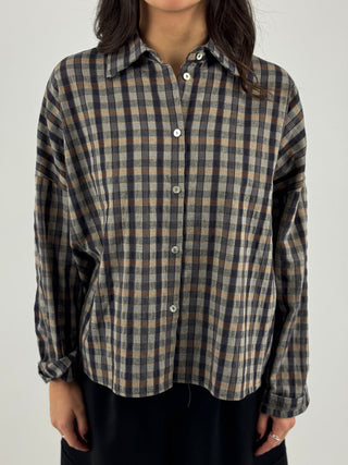 Camicia oversize a quadri - CNO-R060