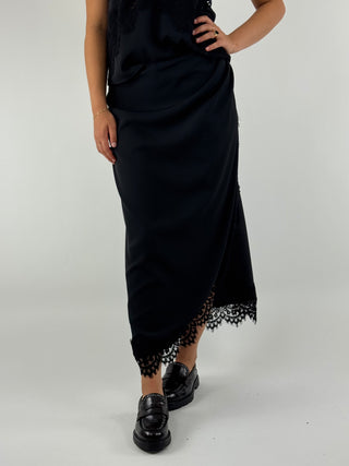 Gonna com inserti in pizzo - FW250019