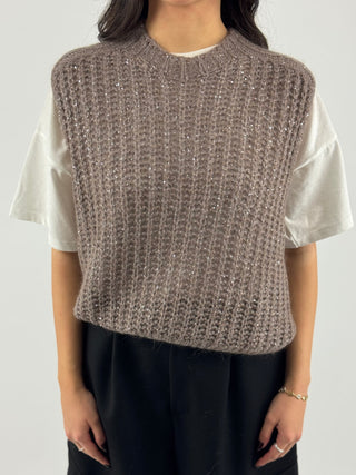 Gilet con paillettes - B40D0197