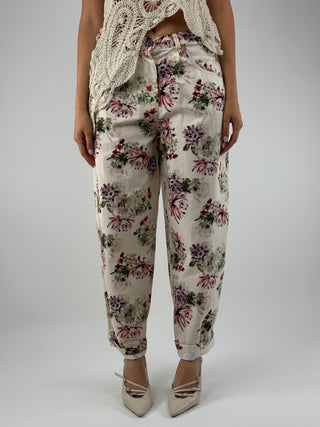 Pantalone fantasia fiori - R02L0863