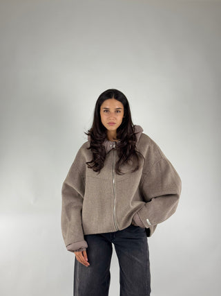 Cappotto bomber con cappuccio - KCT-R017