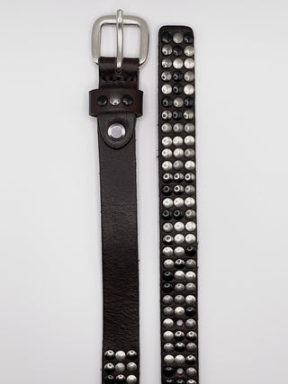 Cintura borchiata moro, 3 file - ALBELT3-M