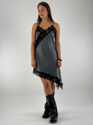 Abito in raso con pizzo - TF0255