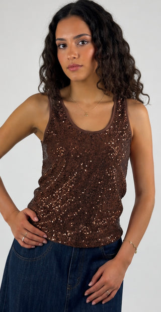 Canotta paillettes - C109W