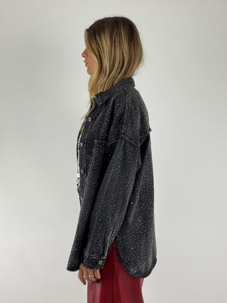 Camicia over denim strass - ZH105N