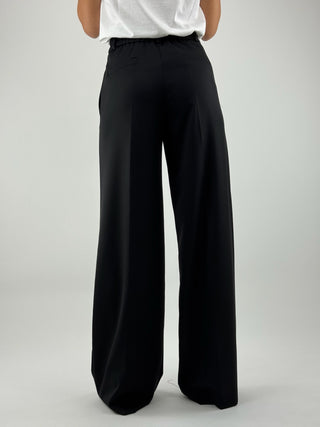 Pantalone vita alta a gamba dritta con elastico posteriore - 16467/3060