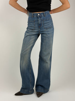 Jeans tasche zampa- 81106BOM