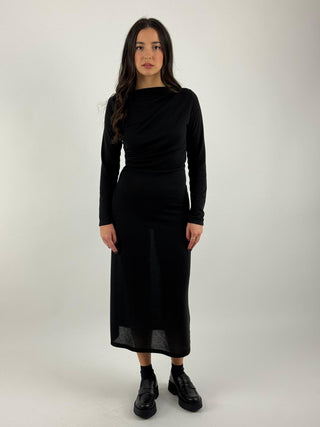 Abito lungo con arricciatura - S4333