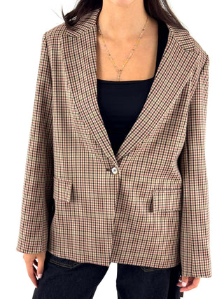 Blazer sartoriale pied-de-poule con frange
- TAC1316