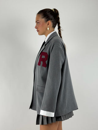 Giacca over con patch - M09173