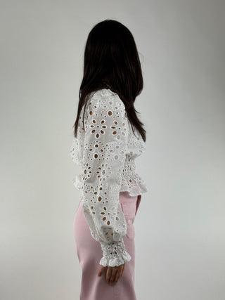 Camicia crop con ricami - S26C913