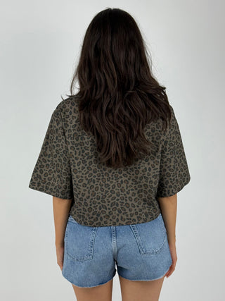 Camicia bottoni gioiello crop animalier - 39405