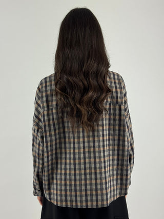 Camicia oversize a quadri - CNO-R060