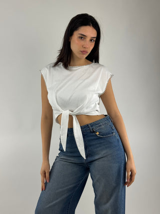 T-shirt crop nodo - V39A0139