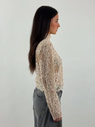 Blusa in pizzo floreale - W26T704