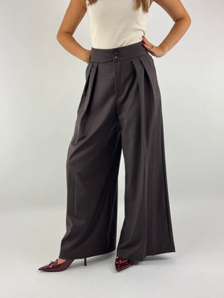 Pantalone a palazzo con pence - AN6938F-AI25