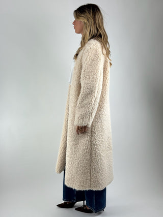 Cappotto lungo ecopelliccia - S0064