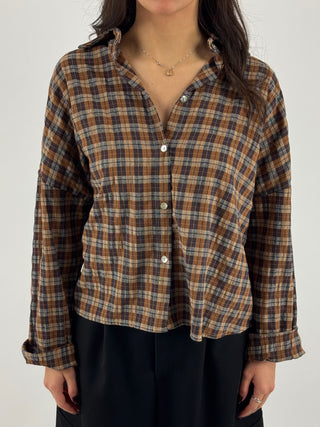 Camicia oversize a quadri - CNO-R092