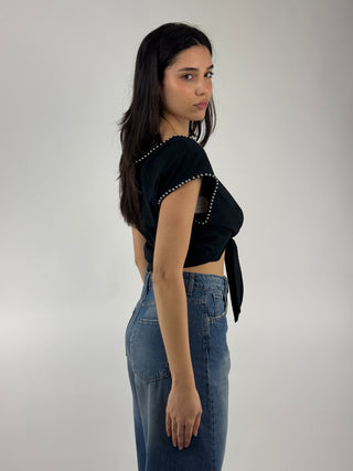 T-shirt crop nodo - V39A0139