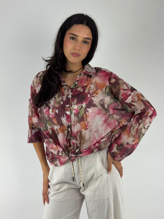 Camicia fantasia fiori - R2156F