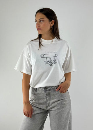 T-shirt bianca con stampa - RF0144