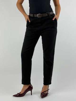 Pantalone a sigaretta con elastico in vita - PA5185
